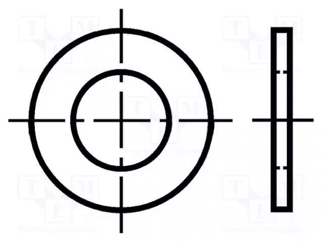 ALUSLEVY - PYÖREÄ - M3 - D=7MM - H=0,5MM - LAMINOITU PAPERI - BN 1077 - Aluslevyt ja prikat - B3BN1077 - 1